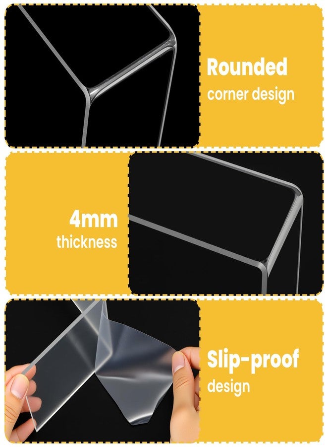 Limbeuuu 4 Pack Acrylic Risers Display Stands, Display Stands for Collectibles, Clear Acrylic Shelf for Show Decor, Toys, Cupcake (9.4 x 3.1 x 4.3 inches) - Image 3